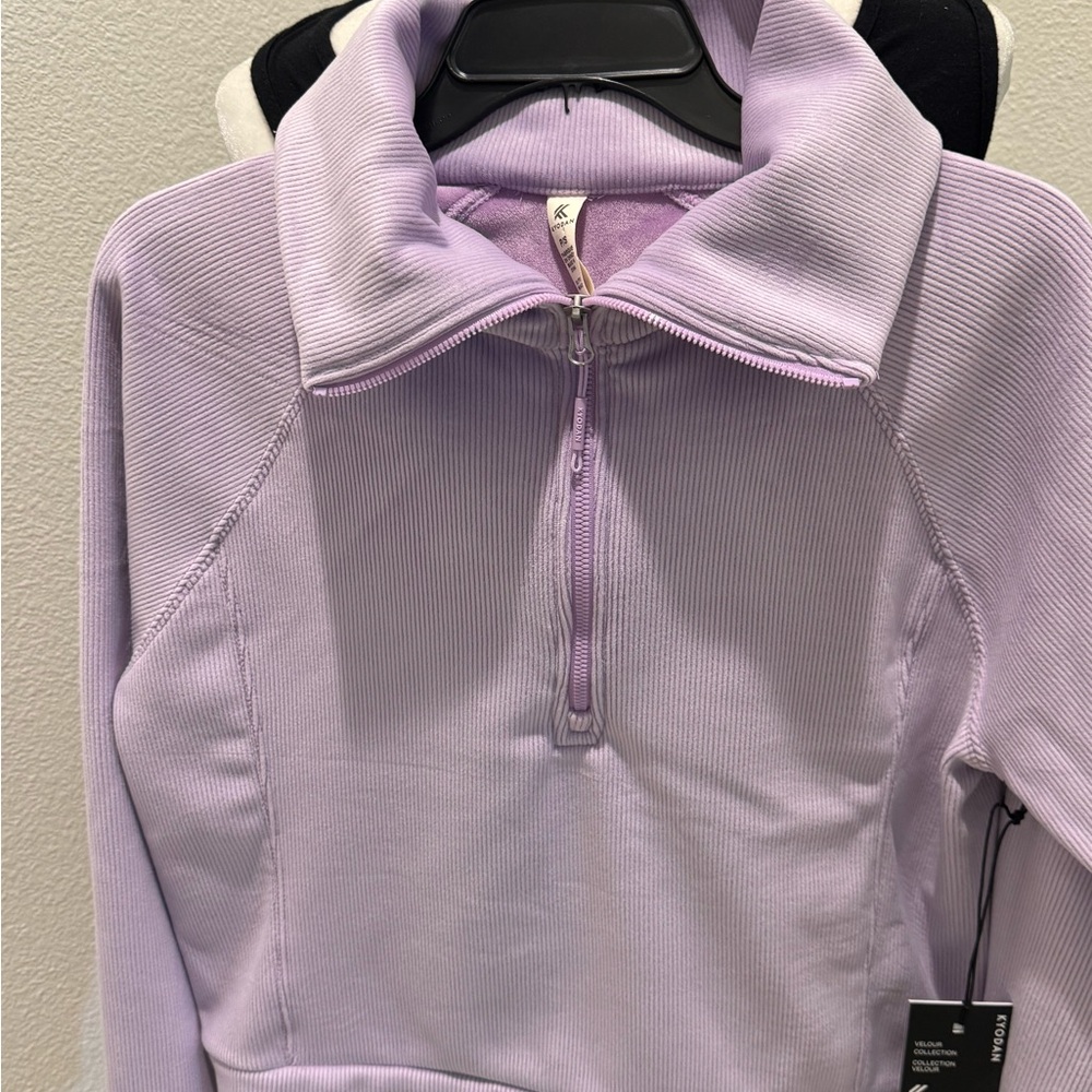 Kyodan Light Purple Ribbed Quarter-Zip Pullover Women’s Small - Picture 1 of 6